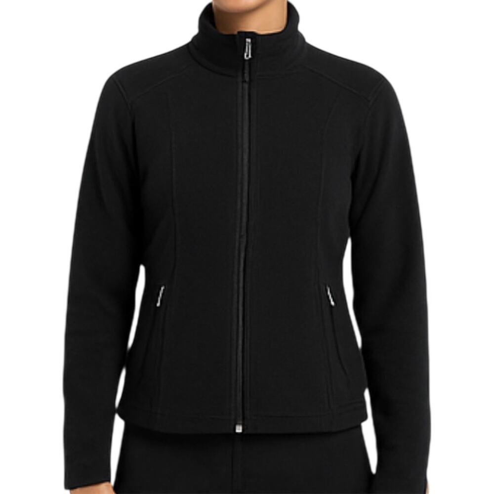 Tommy Bahama Full Zip Turtleneck Jacket Zip Pockets Cotton Black Medium